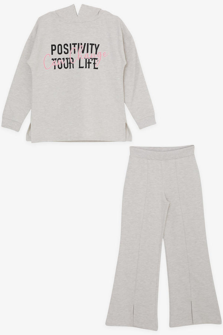 BRE Breeze Girl's Pantsuit with Printed Summer Slit 104 Years, Beige Melange - Homyel’