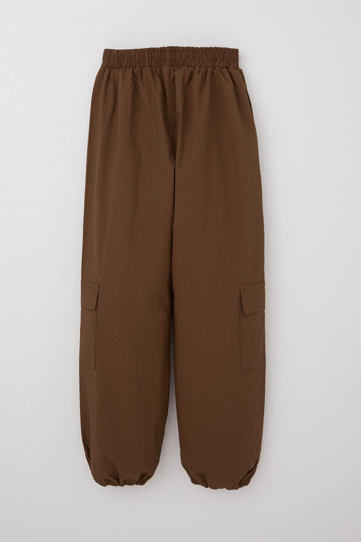 BRE Breeze Girl Child Parachute Jogger Pants Cargo Pocket 72 Years, Dark Brown - Kerpen