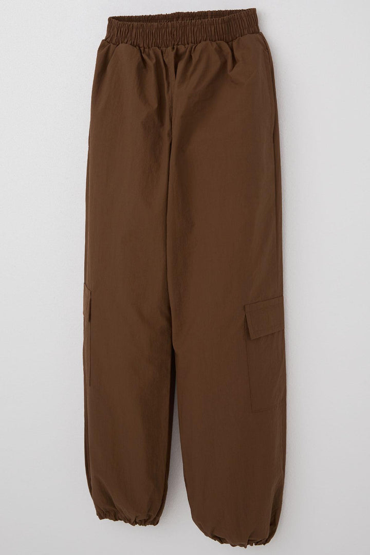 BRE Breeze Girl Child Parachute Jogger Pants Cargo Pocket 72 Years, Dark Brown - Kerpen