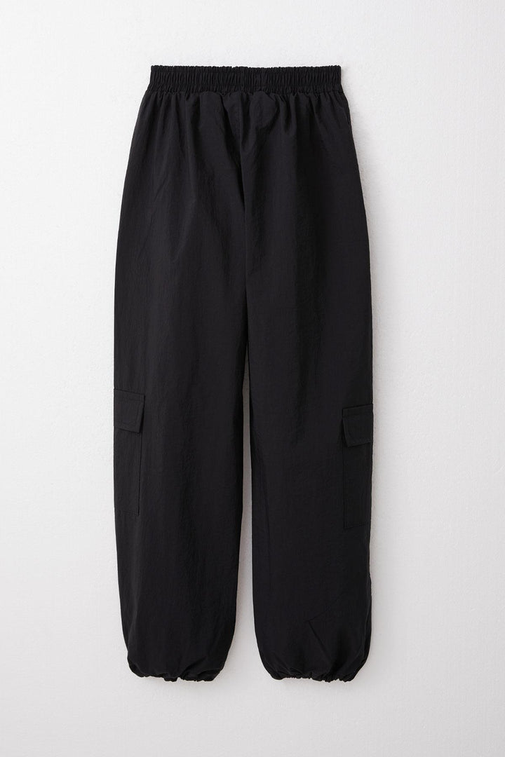 BRE Breeze Girls' Parachute Jogger Pants Cargo Pocket 72 Years, Black - Wausau