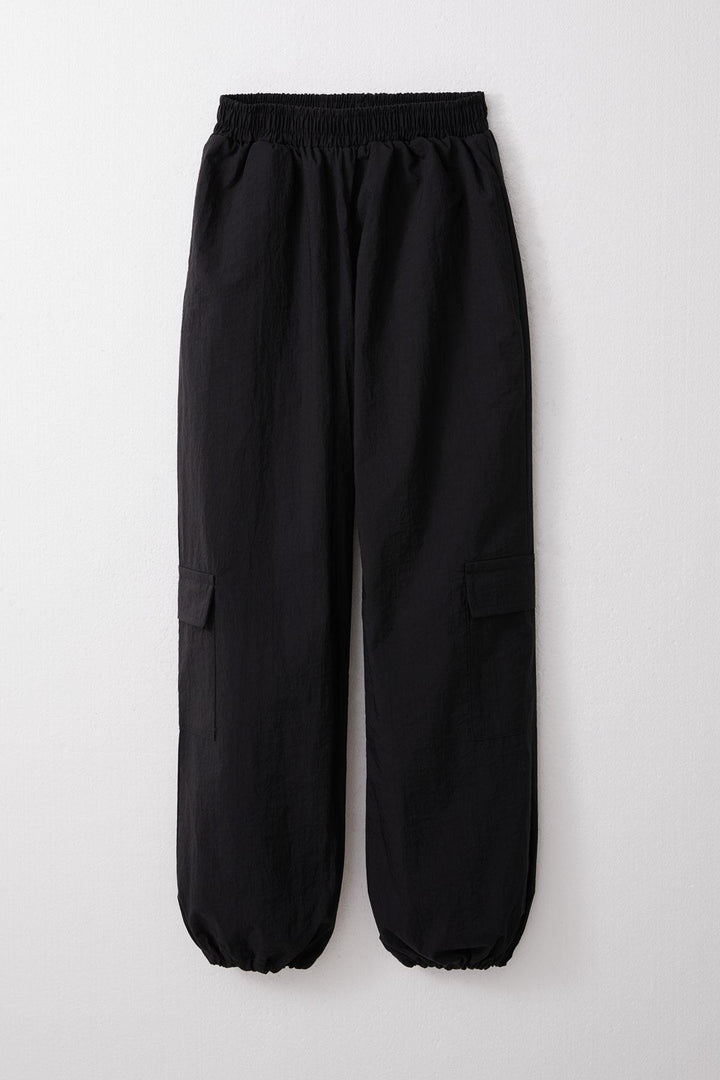 BRE Breeze Girls' Parachute Jogger Pants Cargo Pocket 72 Years, Black - Wausau