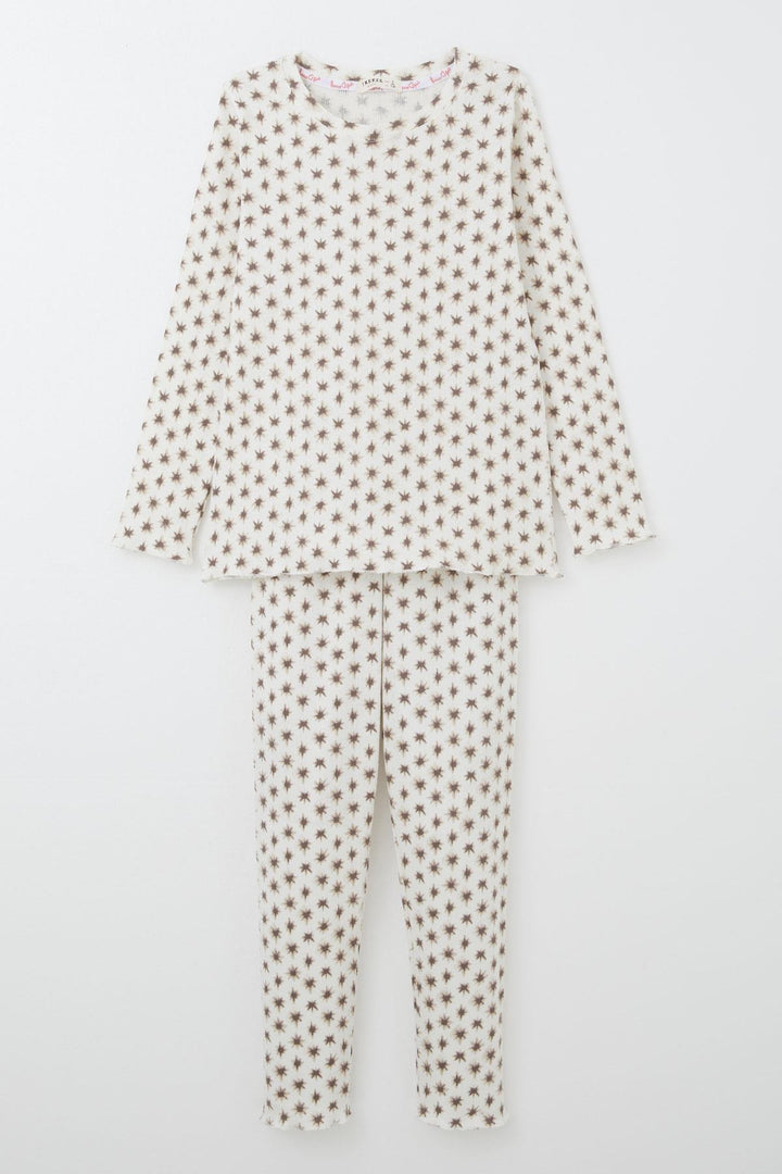 BRE Breeze Girl's Pyjama Set Patterned 4-8 Years, Ecru - Vitoria-Gasteiz