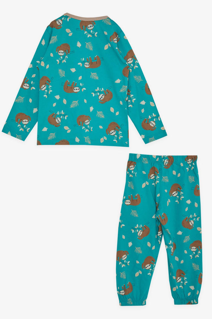 BRE Breeze Girl's Pajama Set Lazy Animal Patterned 1-4 Years, Green - Nürtingen