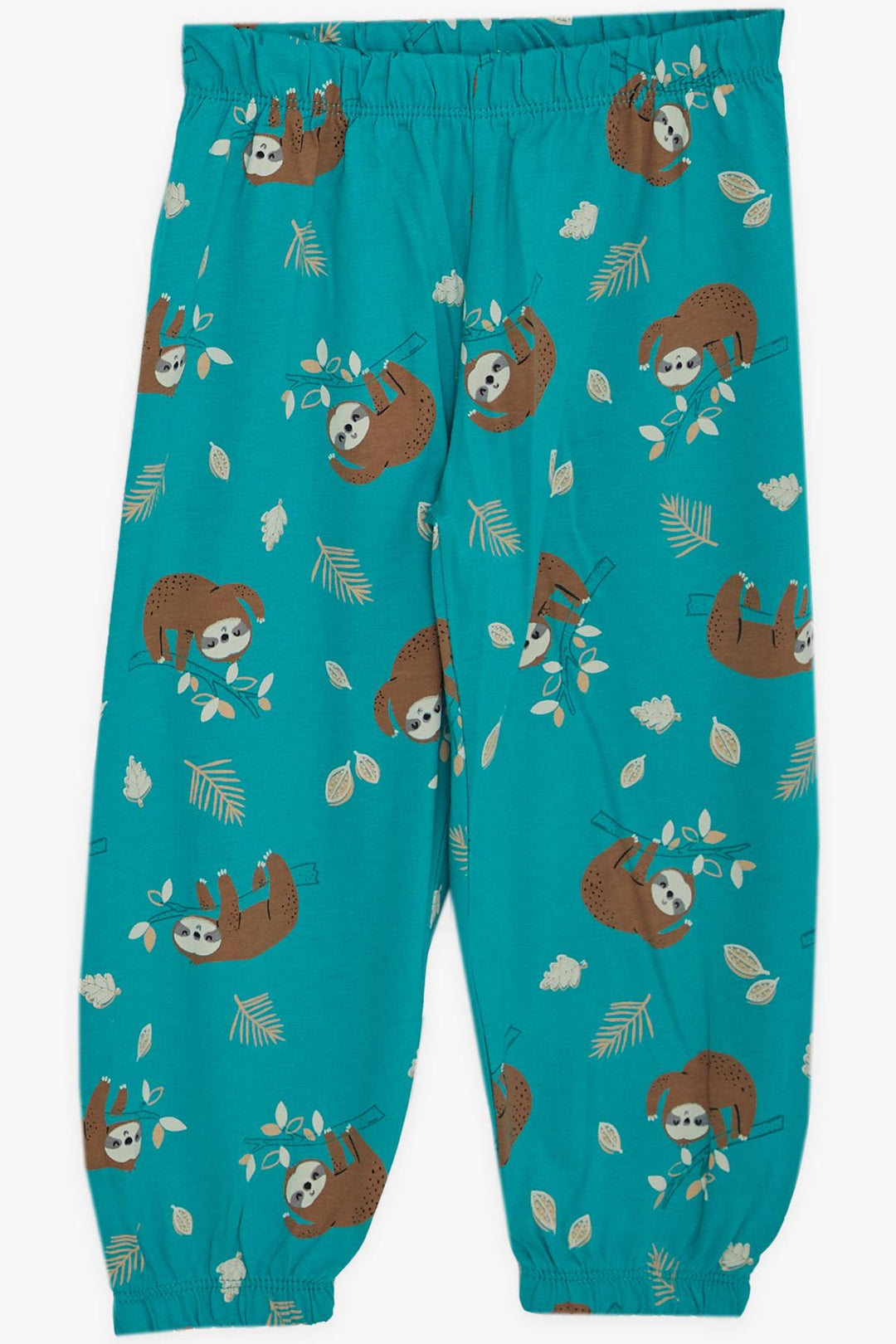 BRE Breeze Girl's Pajama Set Lazy Animal Patterned 1-4 Years, Green - Nürtingen