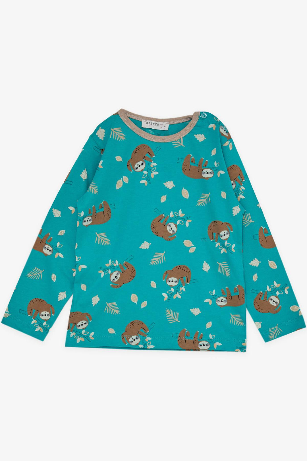 BRE Breeze Girl's Pajama Set Lazy Animal Patterned 1-4 Years, Green - Nürtingen