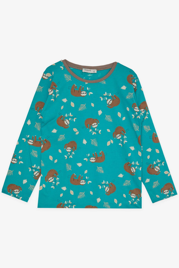 BRE Breeze Girl's Pyjama Set Lazy Animal Patterned 5-9 Years, Green - Milpitas