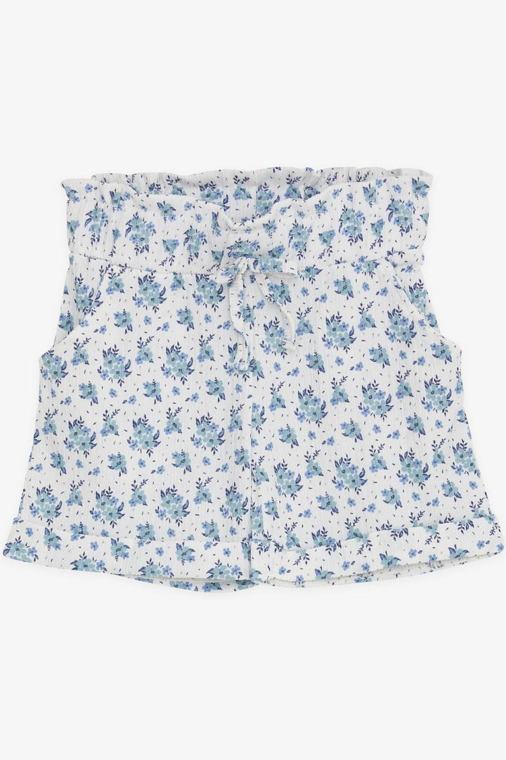 BRE Breeze Girl's Shorts with Floral Bow Elastic Waistband 84 Years, White - Hofheim