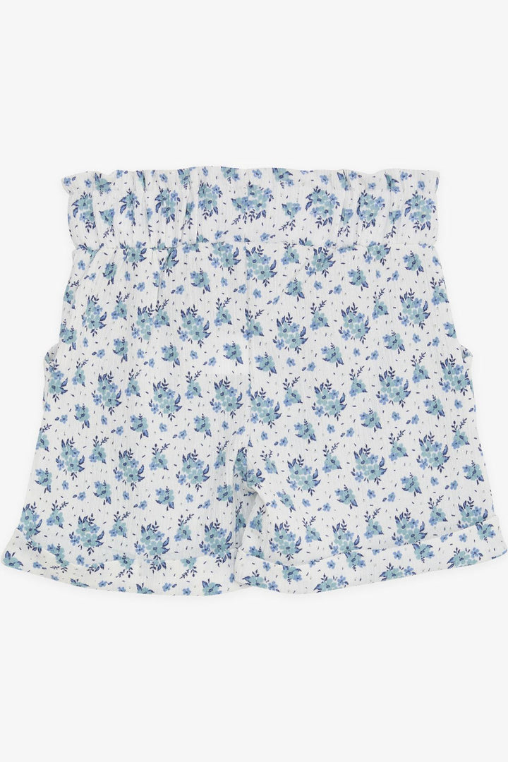 BRE Breeze Girl's Shorts with Floral Bow Elastic Waistband 84 Years, White - Hofheim