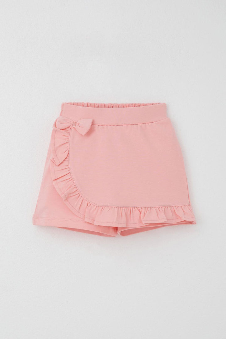 BRE Breeze Girl Child Shorts Skirt with Bow Accessory Frilly 3-8 Years, Salmon - Pesaro