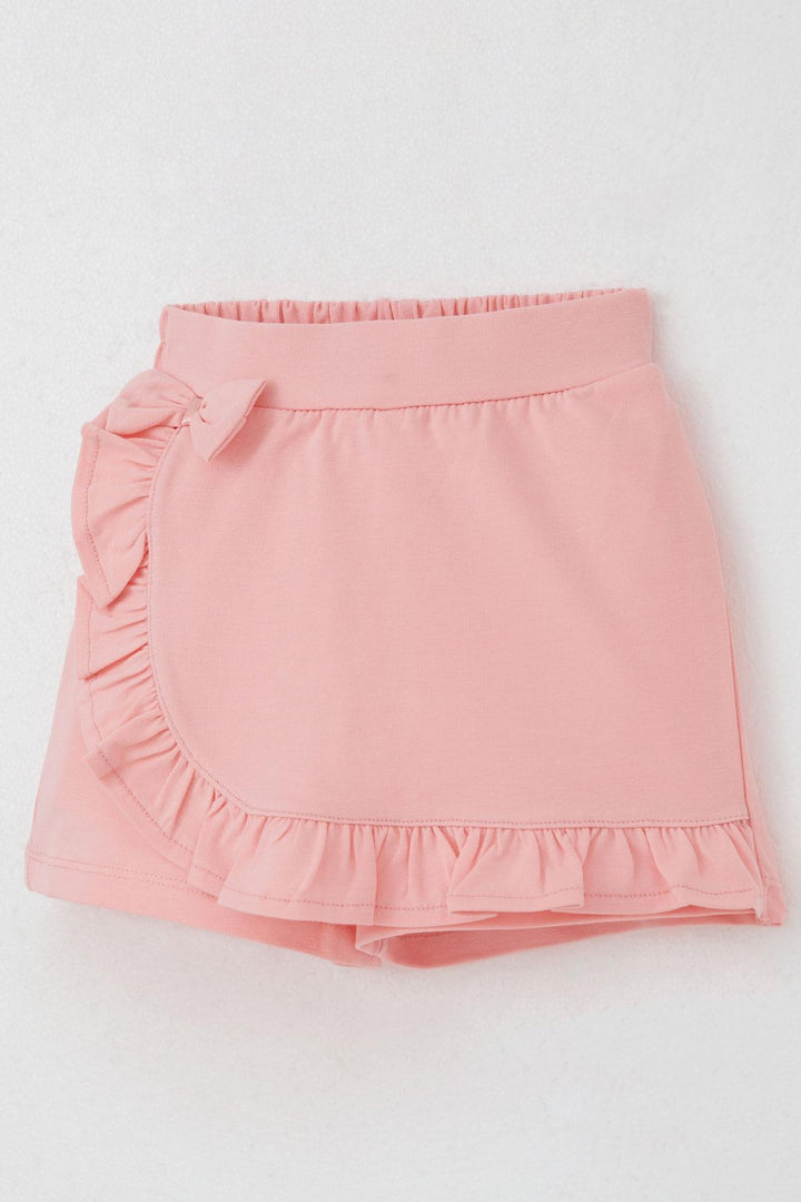 BRE Breeze Girl Child Shorts Skirt with Bow Accessory Frilly 3-8 Years, Salmon - Pesaro