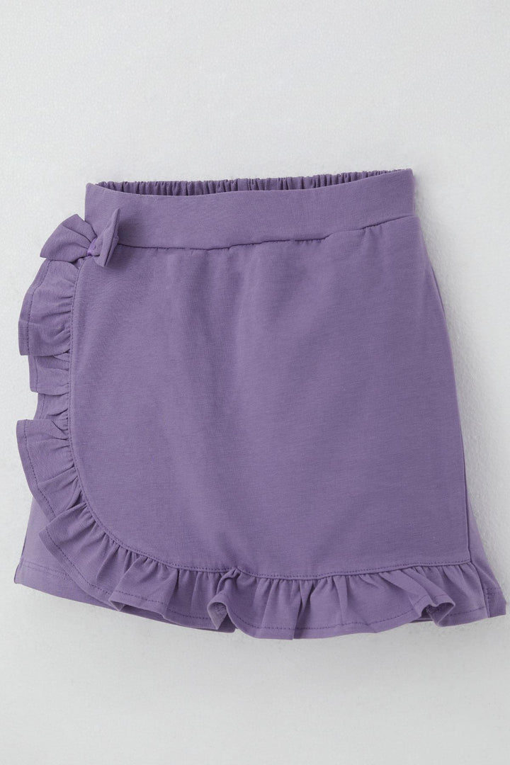 BRE Breeze Girl Child Shorts Skirt with Bow Accessory Frilly 60 Years, Lilac - Puertollano