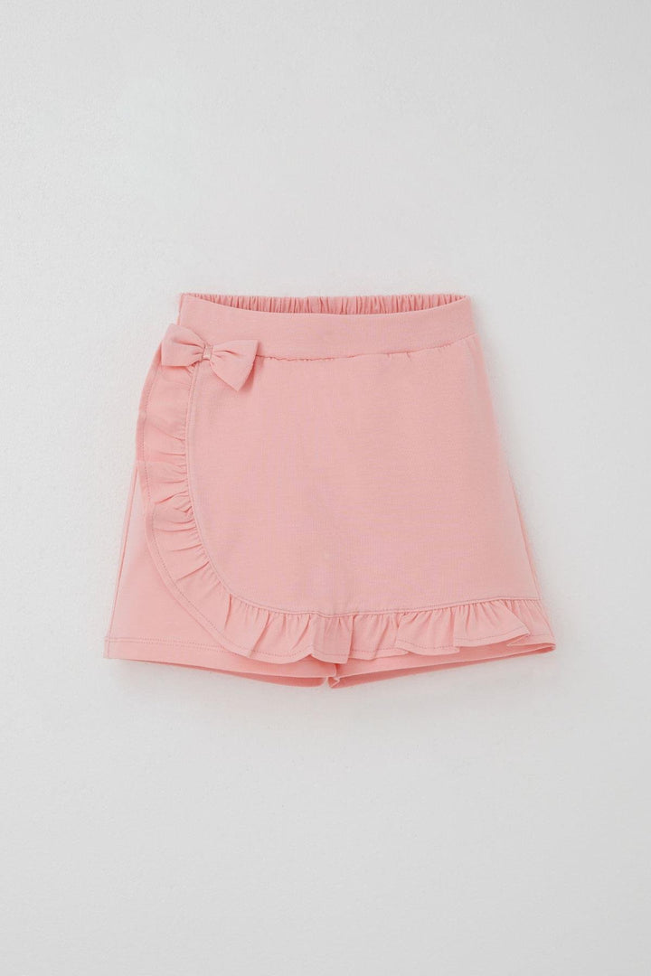 BRE Breeze Girl Child Shorts Skirt with Bow Accessory Frilly 60 Years, Salmon - Hameln