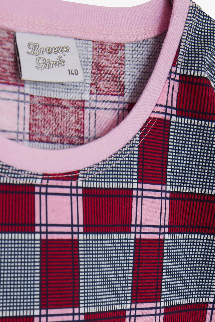 BRE Breeze Girl's Shorts Pajama Set Plaid Patterned 104 Years, Mixed Color - Chenalhó