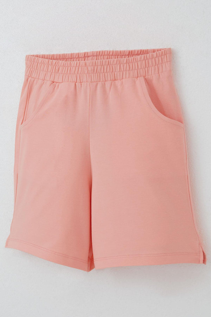 BRE Breeze Girl Child Shorts Set Knitted Flower Embroidered 62 Years, Beige - Irún