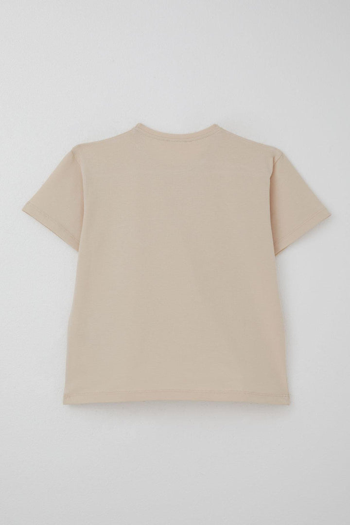 BRE Breeze Girl Child Shorts Set Knitted Flower Embroidered 62 Years, Beige - Irún