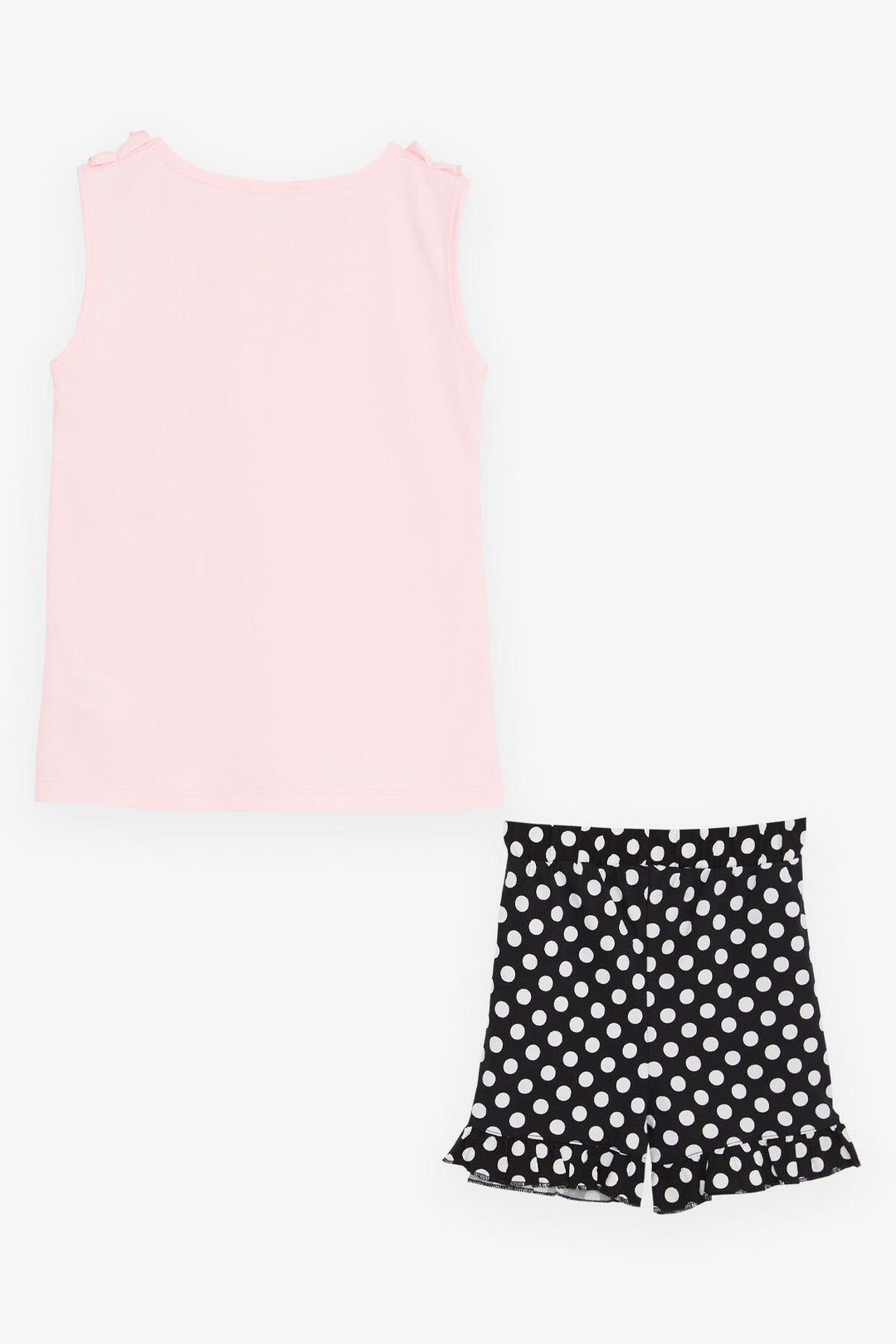 BRE Breeze Girl's Shorts Set with Polka Dot Bow Frills, 4-8 Years, Neon Pink - Düsseldorf