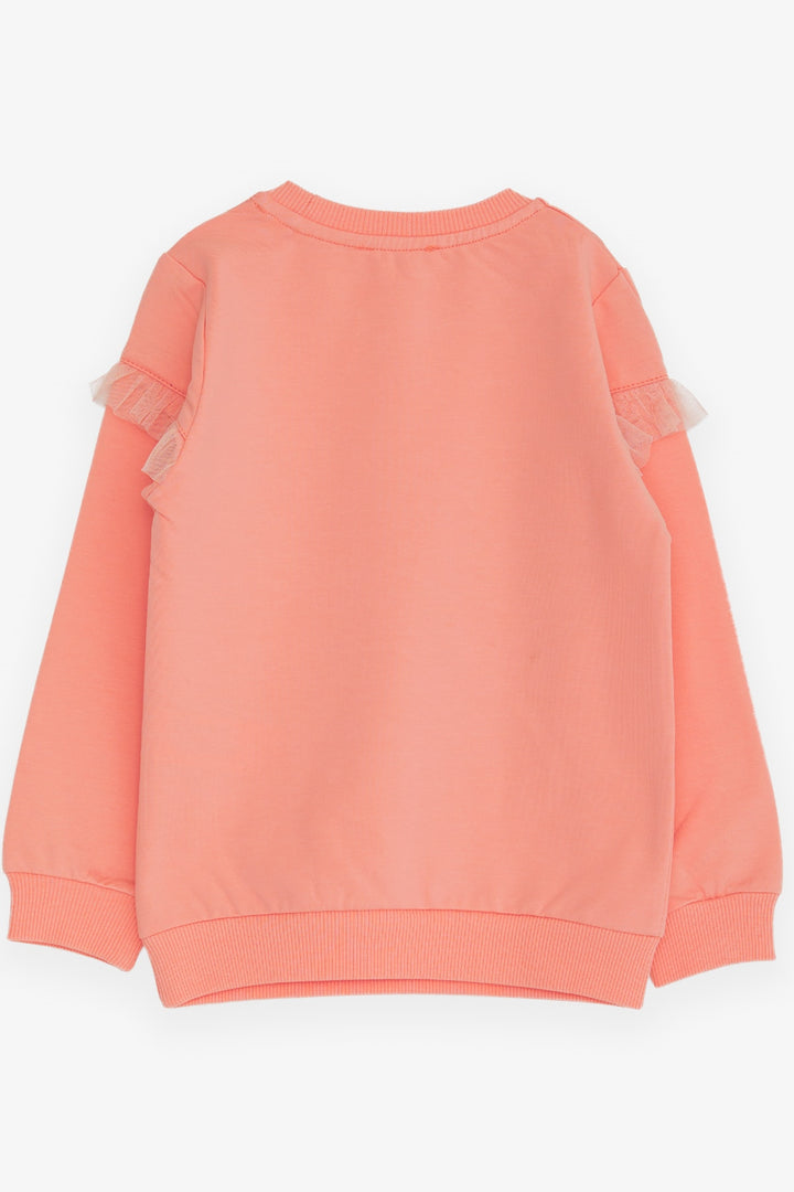 BRE Breeze Girl Child Sweatshirt with Bear Print, 1-4 Years, Salmon - Aberdeen