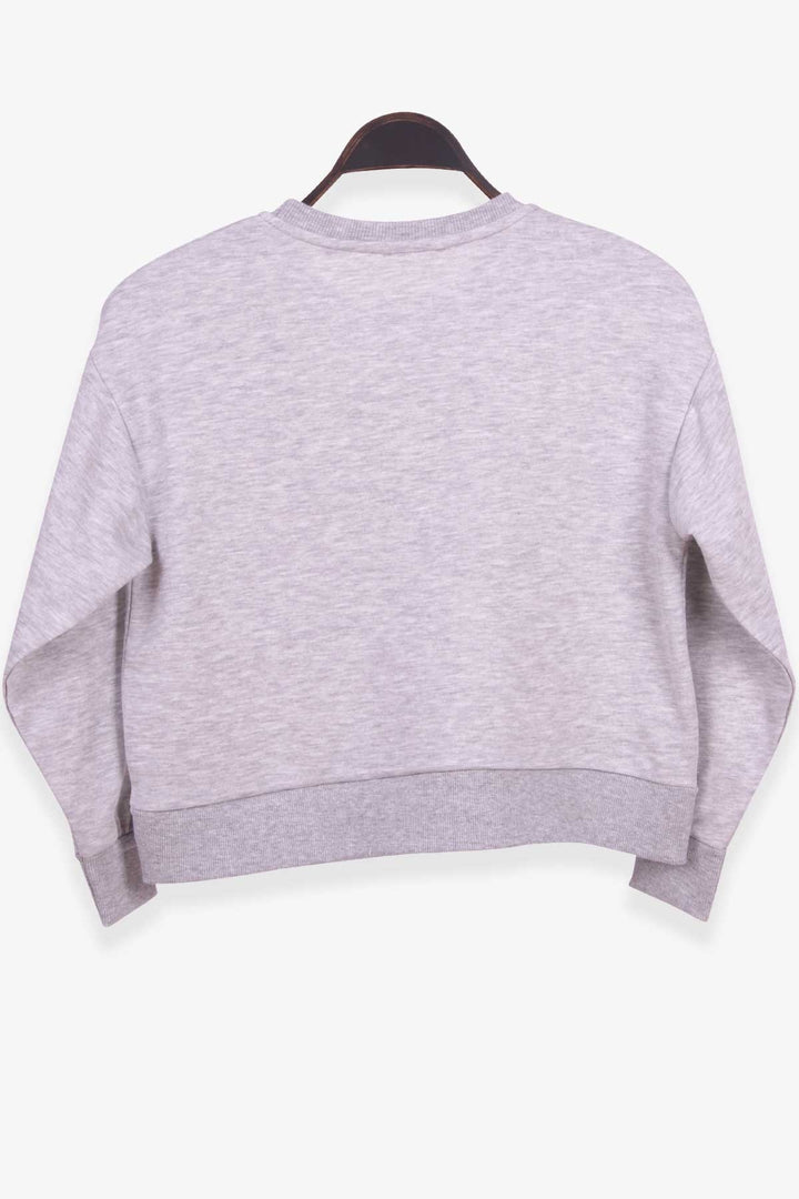 BRE Breeze Girl's Sweatshirt Printed 84 Years, Grey Melange - Rugby