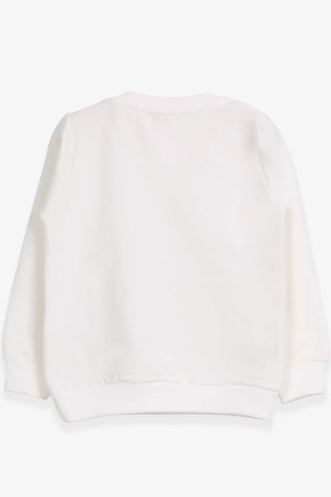 BRE Breeze Girl Child Sweatshirt Printed Sequined Unicorn 2-6 Years, Ecru - Quincy