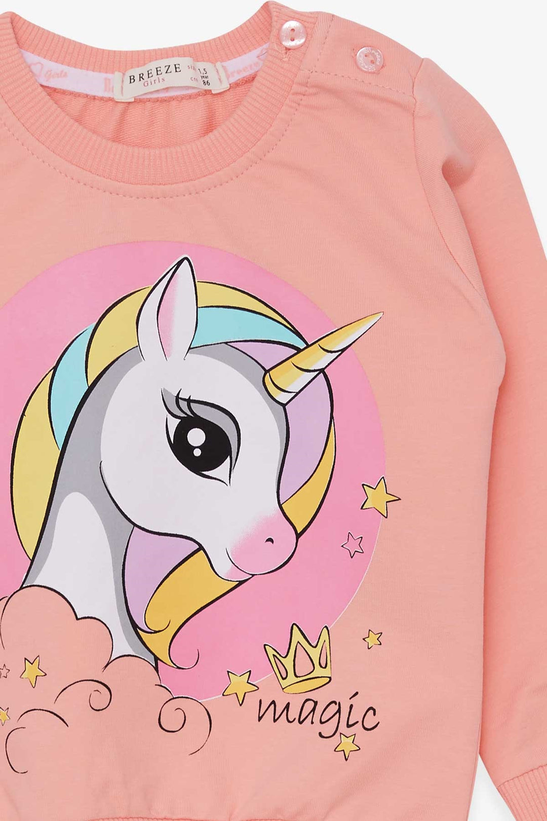 BRE Breeze Girl Child Sweatshirt Printed Unicorn 1.5-5 Years, Salmon - Chorley
