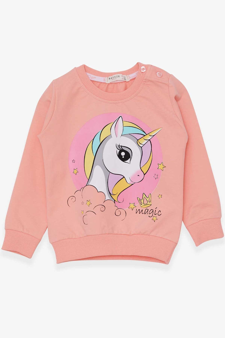 BRE Breeze Girl Child Sweatshirt Printed Unicorn 1.5-5 Years, Salmon - Chorley