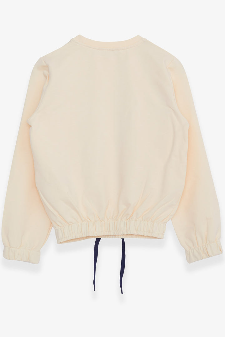 BRE Breeze Girl's Sweatshirt with Pocket and Printed Writing, 84 Years, Cream - Burnaby