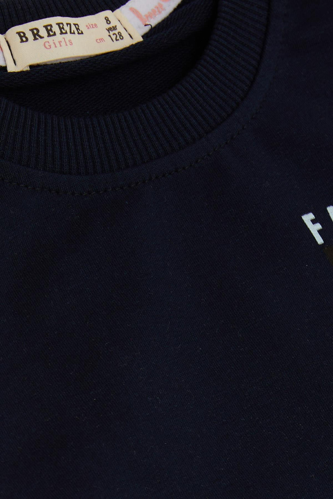 BRE Breeze Girl Child Sweatshirt Flower Printed 62 Years, Navy Blue - Santa María Atzompa