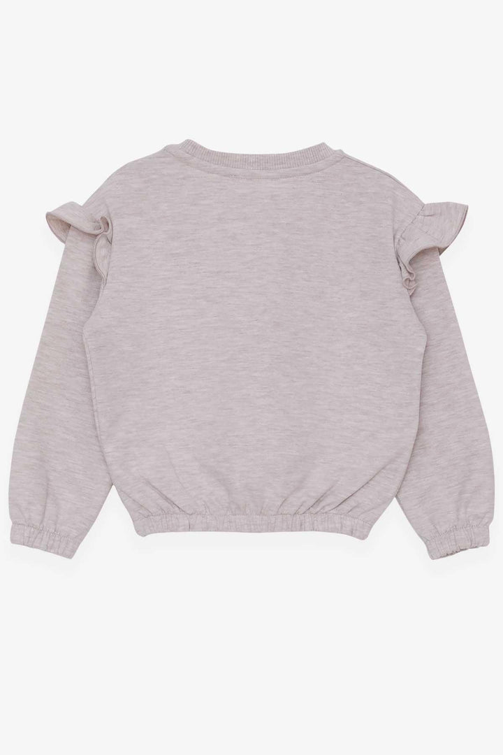 BRE Breeze Girl Child Sweatshirt with Bow Sequined 3-7 Years, Beige Melange - Forest