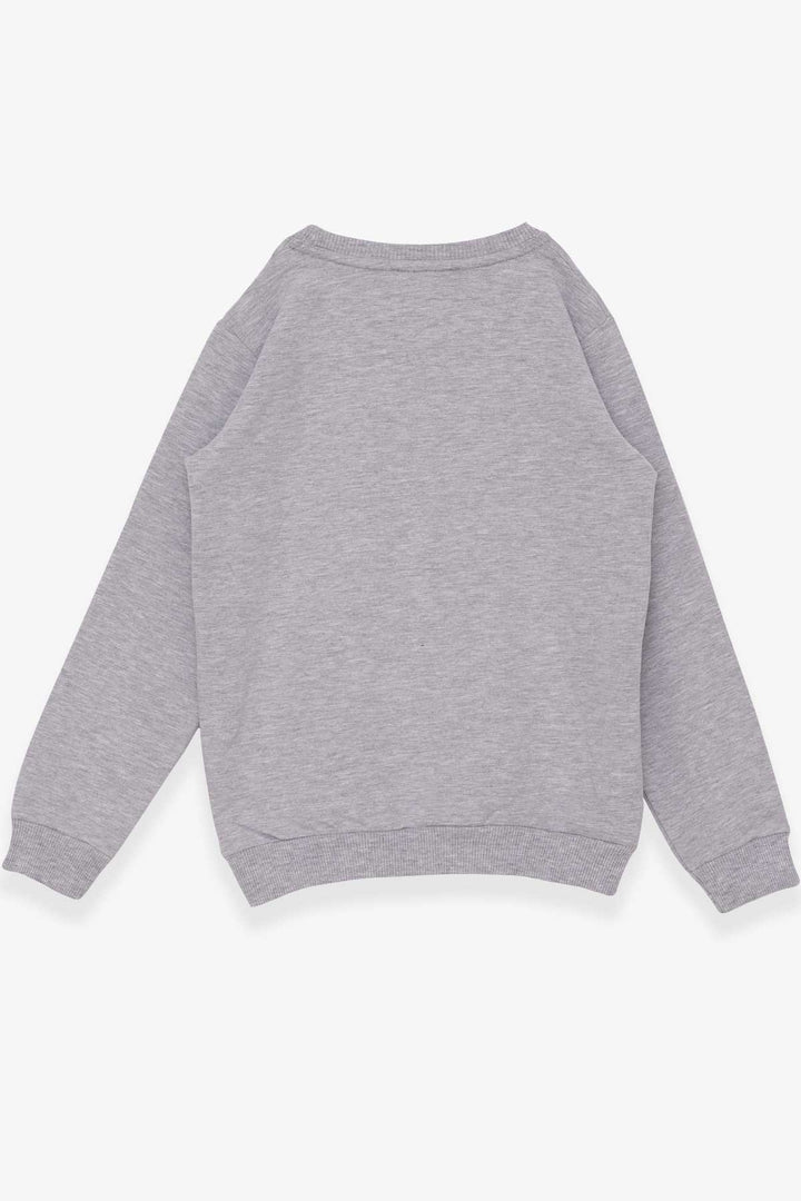 BRE Breeze Girl Child Sweatshirt with Glasses Sequined Girl Printed 62 Years, Grey Melange - Kiel