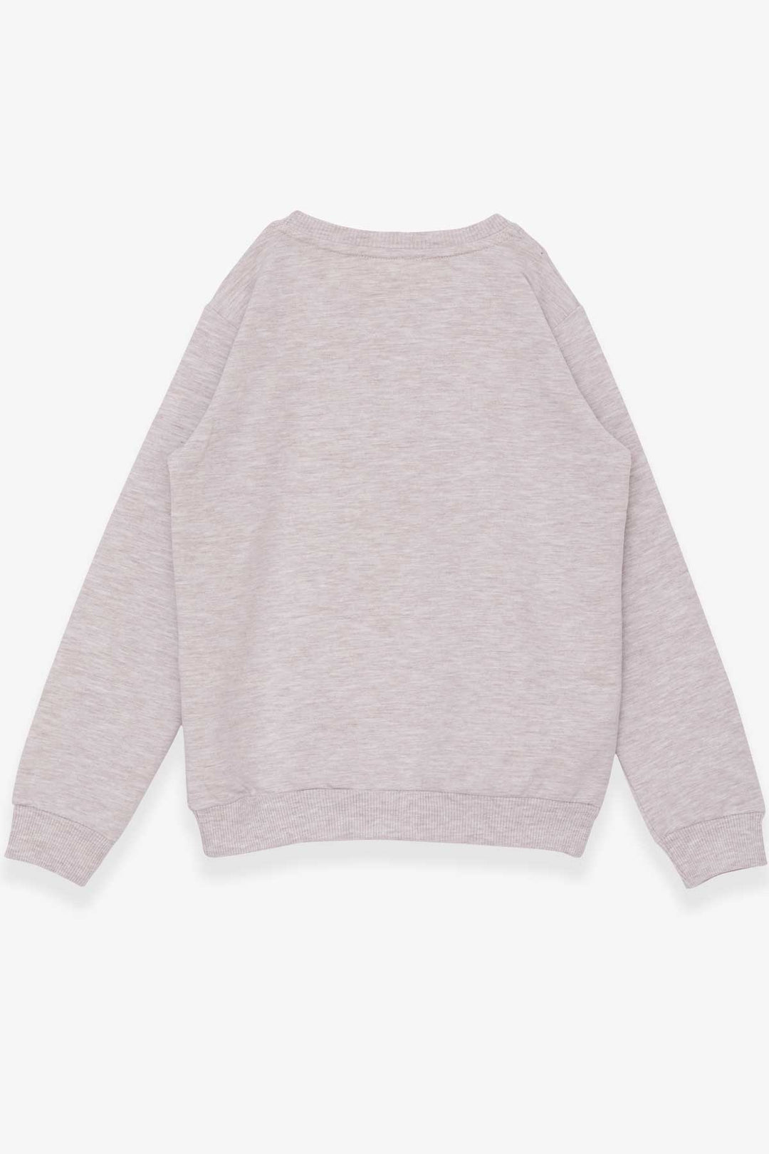BRE Breeze Girl Child Sweatshirt with Glasses Sequined Girl Printed 62 Years, Beige Melange - Lower Paxton