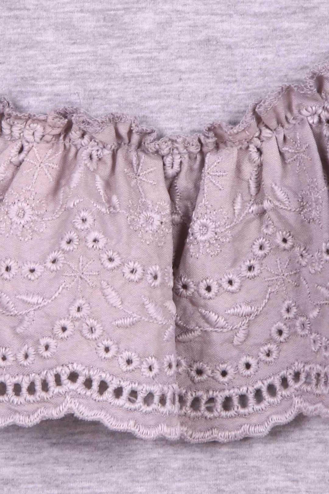 BRE Breeze Girl Child Sweatshirt with Lace 62 Years, Grey Melange - Lagos de Moreno