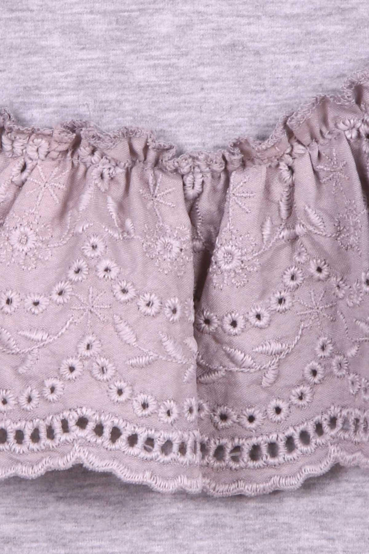 BRE Breeze Girl Child Sweatshirt with Lace 62 Years, Grey Melange - Lagos de Moreno