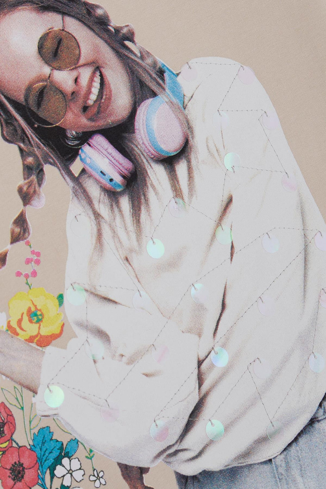 BRE Breeze Girl Child Sweatshirt Great Girl Printed with Flower 94 Years, Beige - Cleveland