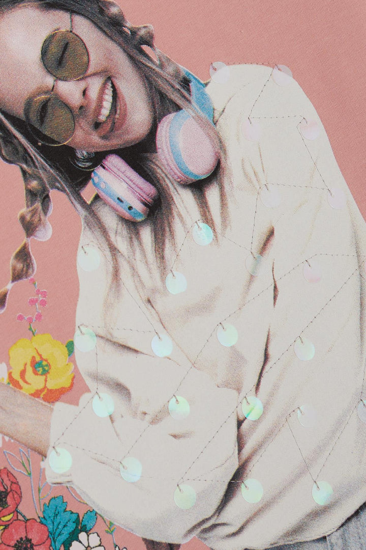 BRE Breeze Girl Child Sweatshirt Great Girl Printed with Flower 94 Years, Salmon - Topeka