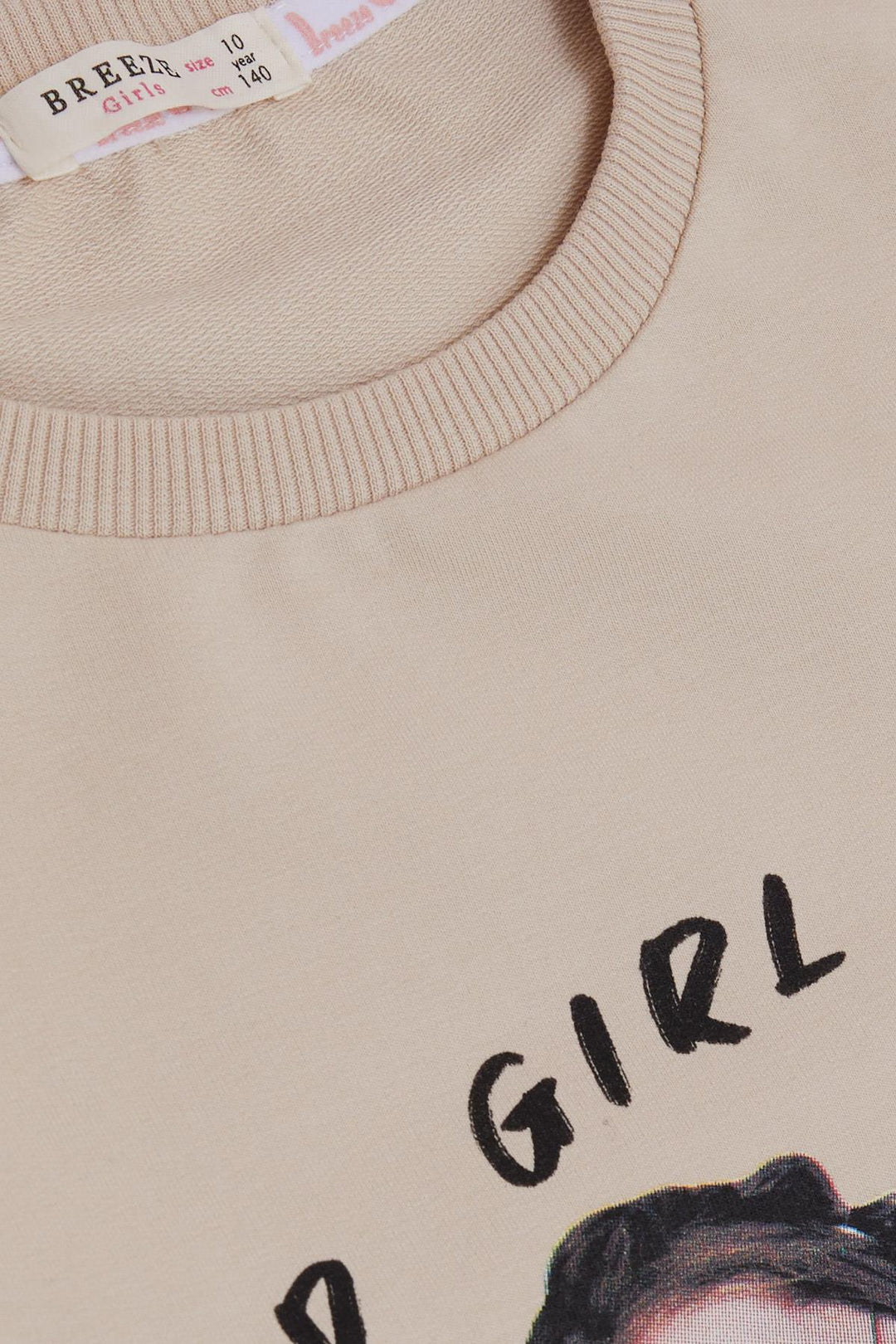 BRE Breeze Girl Child Sweatshirt Great Girl Printed with Flower 94 Years, Beige - Cleveland