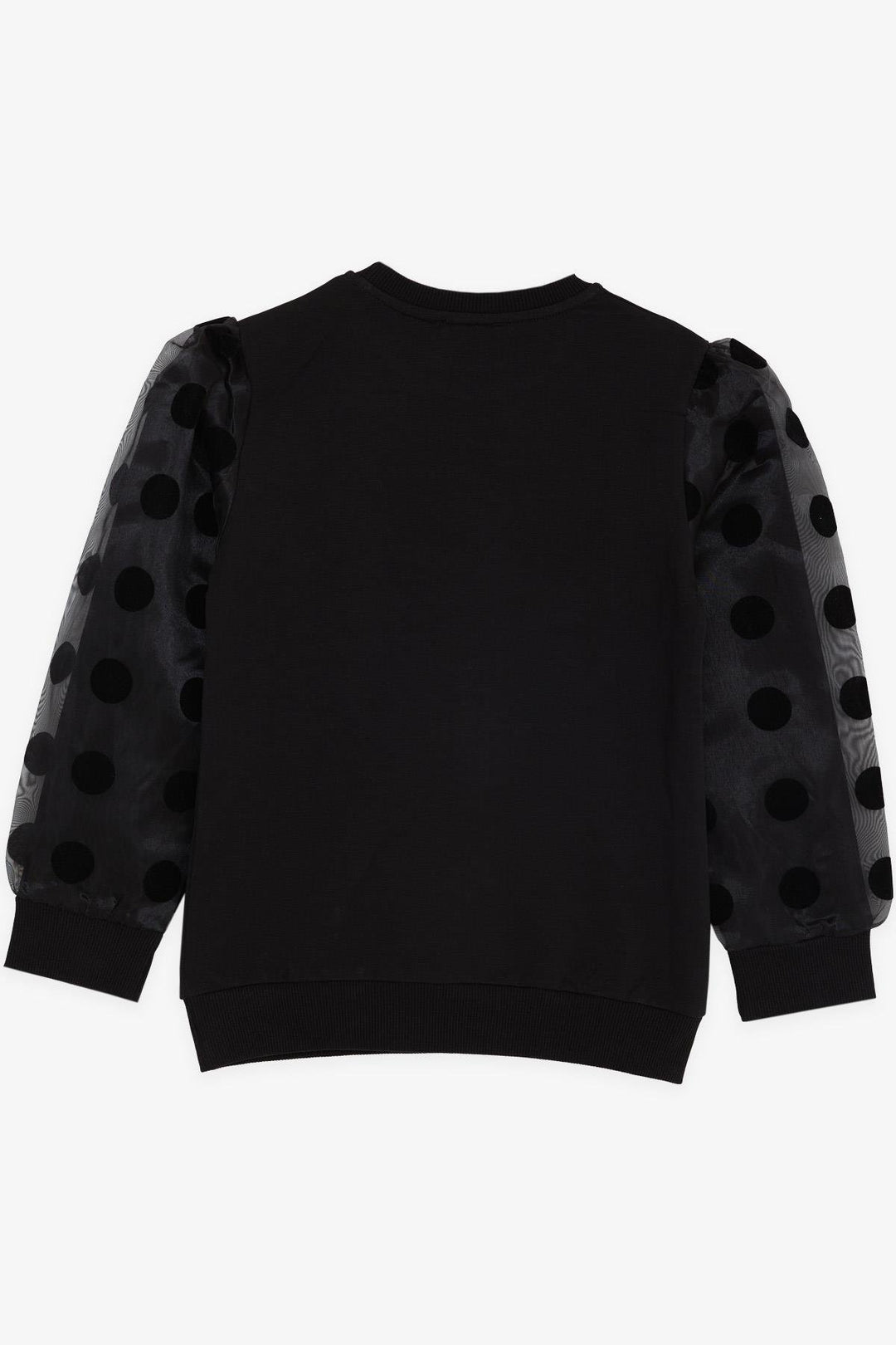 BRE Breeze Girl Child Sweatshirt Sleeves Tulle Glitter Printed Dotted 62 Years, Black - Bowling Green