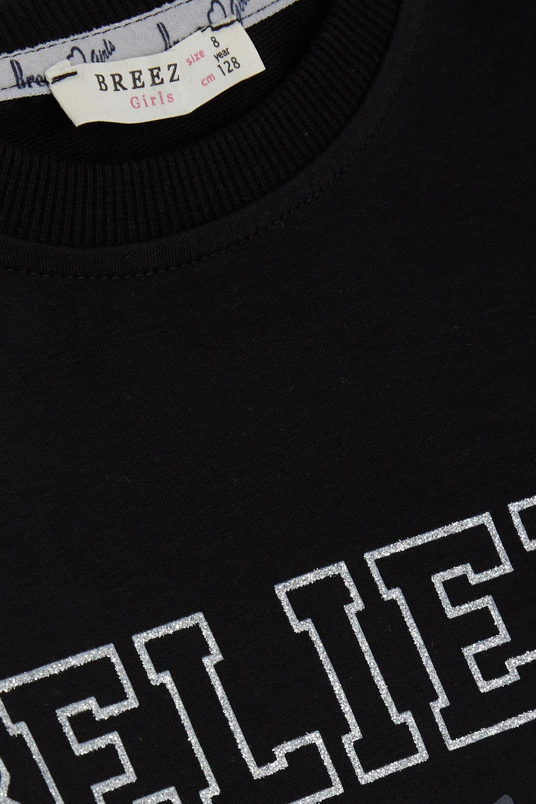 BRE Breeze Girl Child Sweatshirt Sleeves Tulle Glitter Printed Dotted 62 Years, Black - Bowling Green