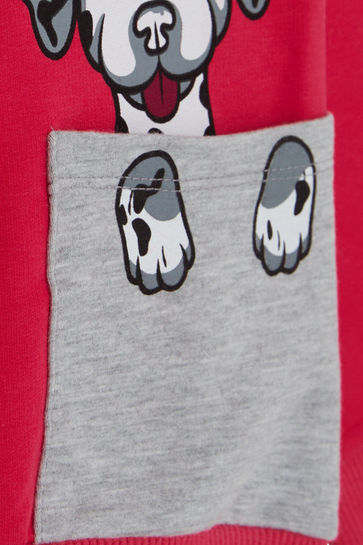 BRE Breeze Girl Child Sweatshirt Dog Printed 2-6 Years, Fuchsia - Darlington