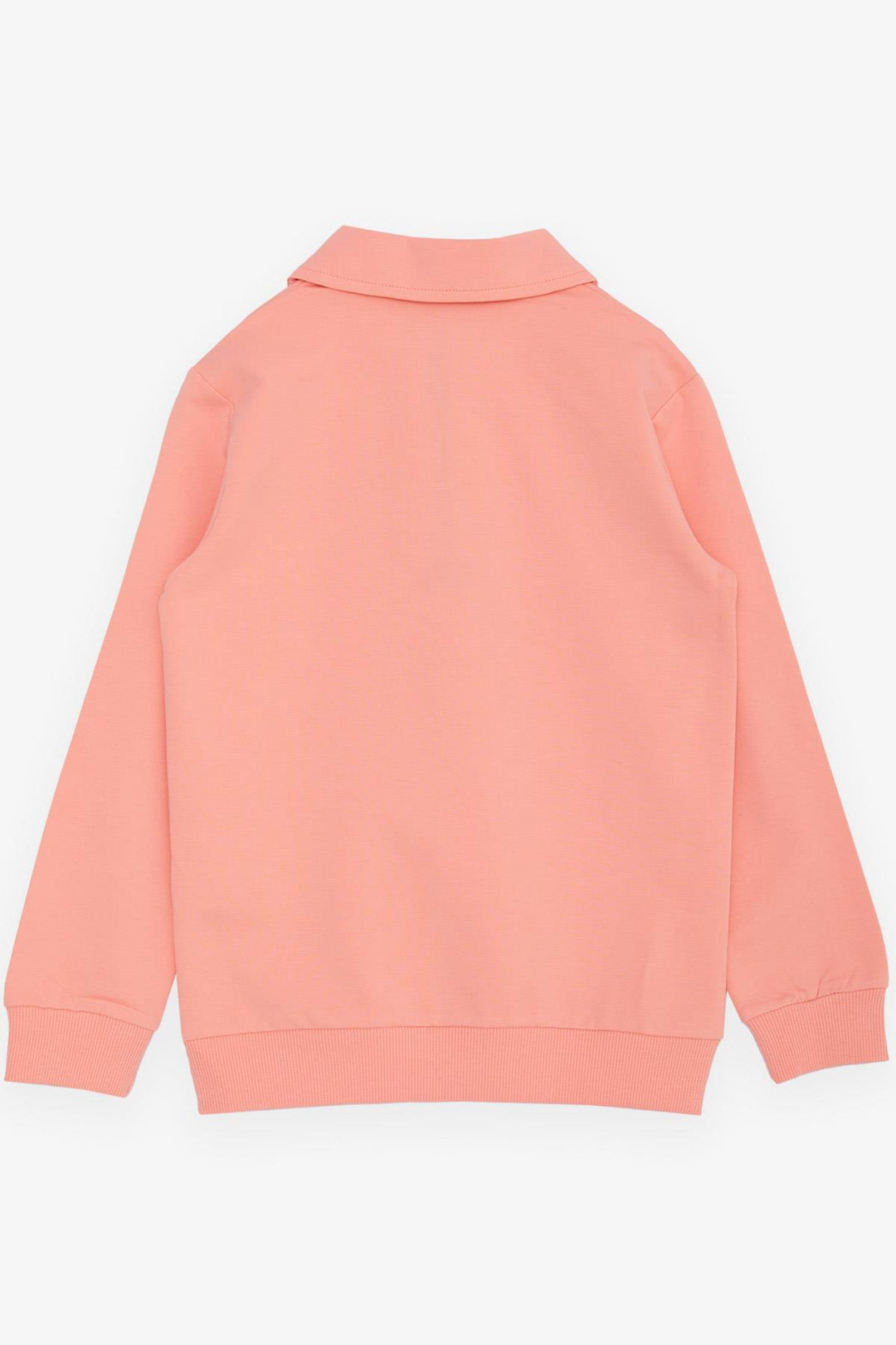 BRE Breeze Girl Child Sweatshirt with Magic Print Half Zip Polo Collar 84 Years, Salmon - Las Palmas