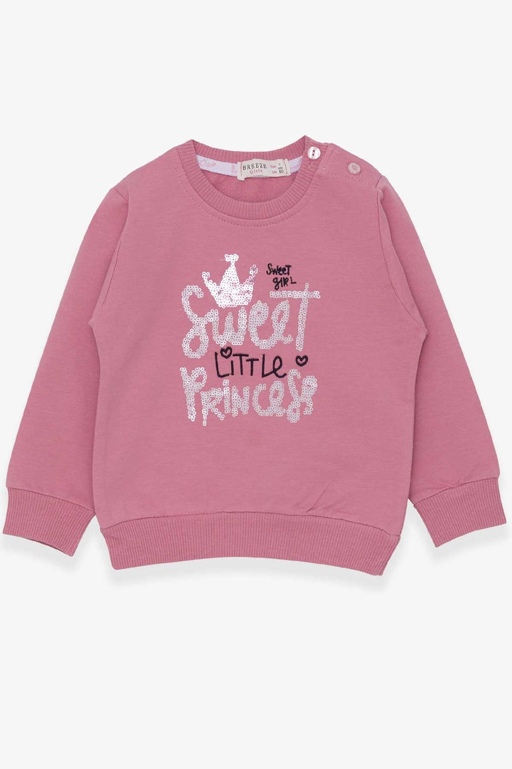 BRE Breeze Girl Child Sweatshirt with Embroidery Sequins 1-4 Years, Rose Pink - Villajoyosa