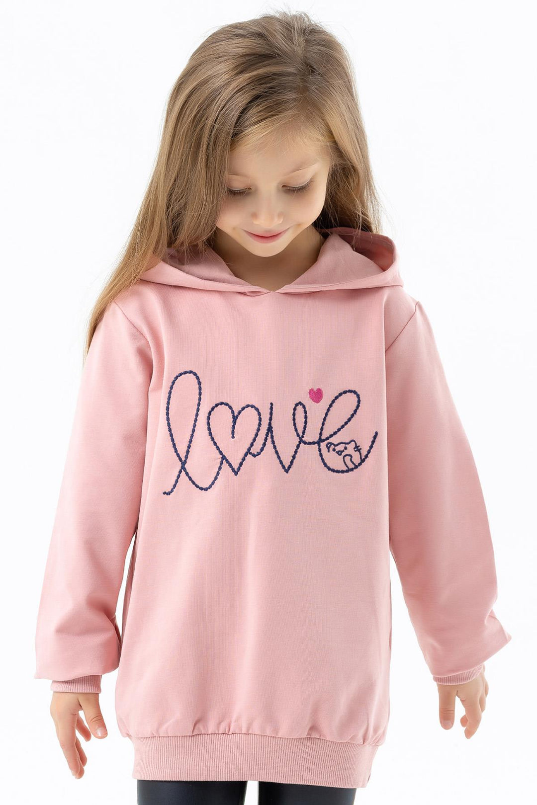 BRE Breeze Girl Child Sweatshirt Embroidered Text Printed 2-6 Years, Powder - Lakewood