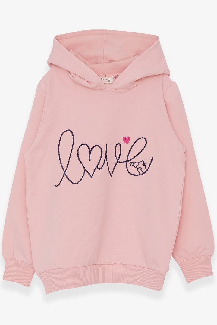 BRE Breeze Girl Child Sweatshirt Embroidered Text Printed 2-6 Years, Powder - Lakewood