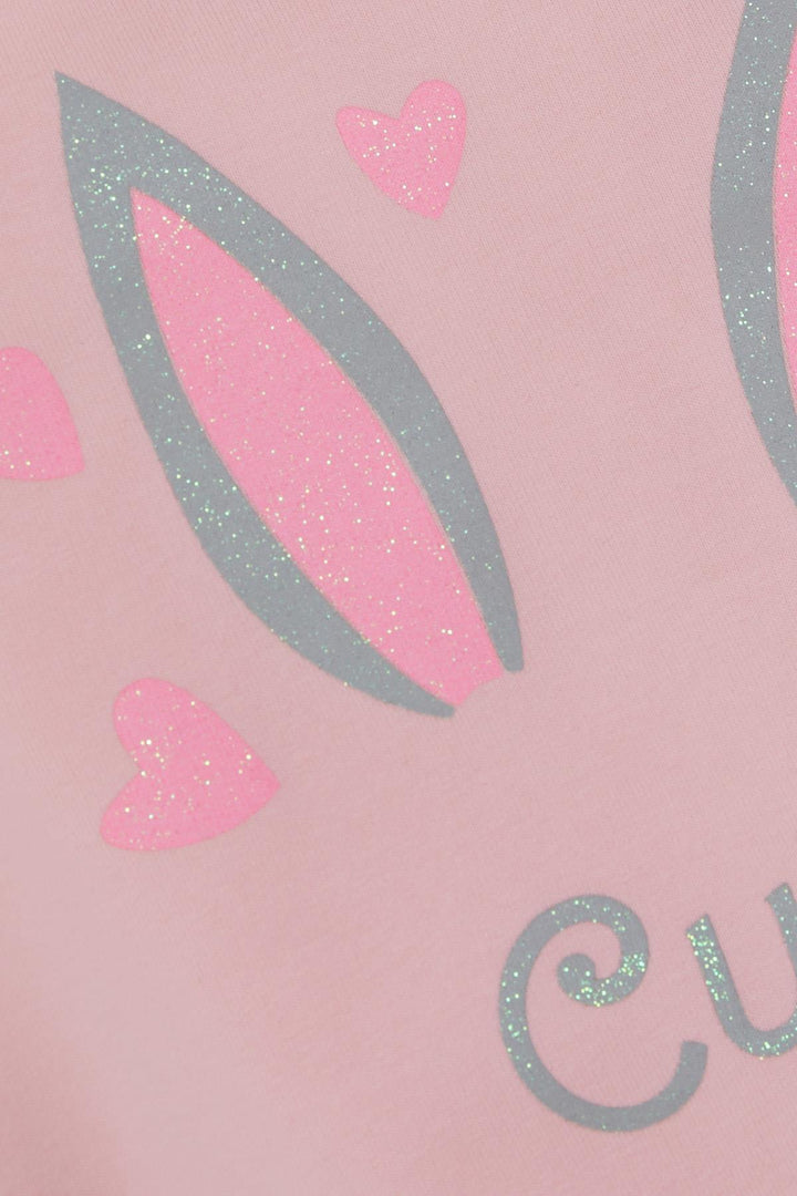 BRE Breeze Girl Child Sweatshirt with Lace Shoulder Glitter Heart Print, 2-6 Years, Pink - Jurupa Valley