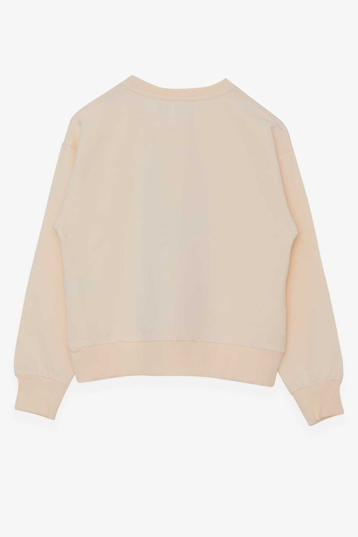 BRE Breeze Girl Child Sweatshirt Sequined Girl Printed 84 Years, Cream - Smila