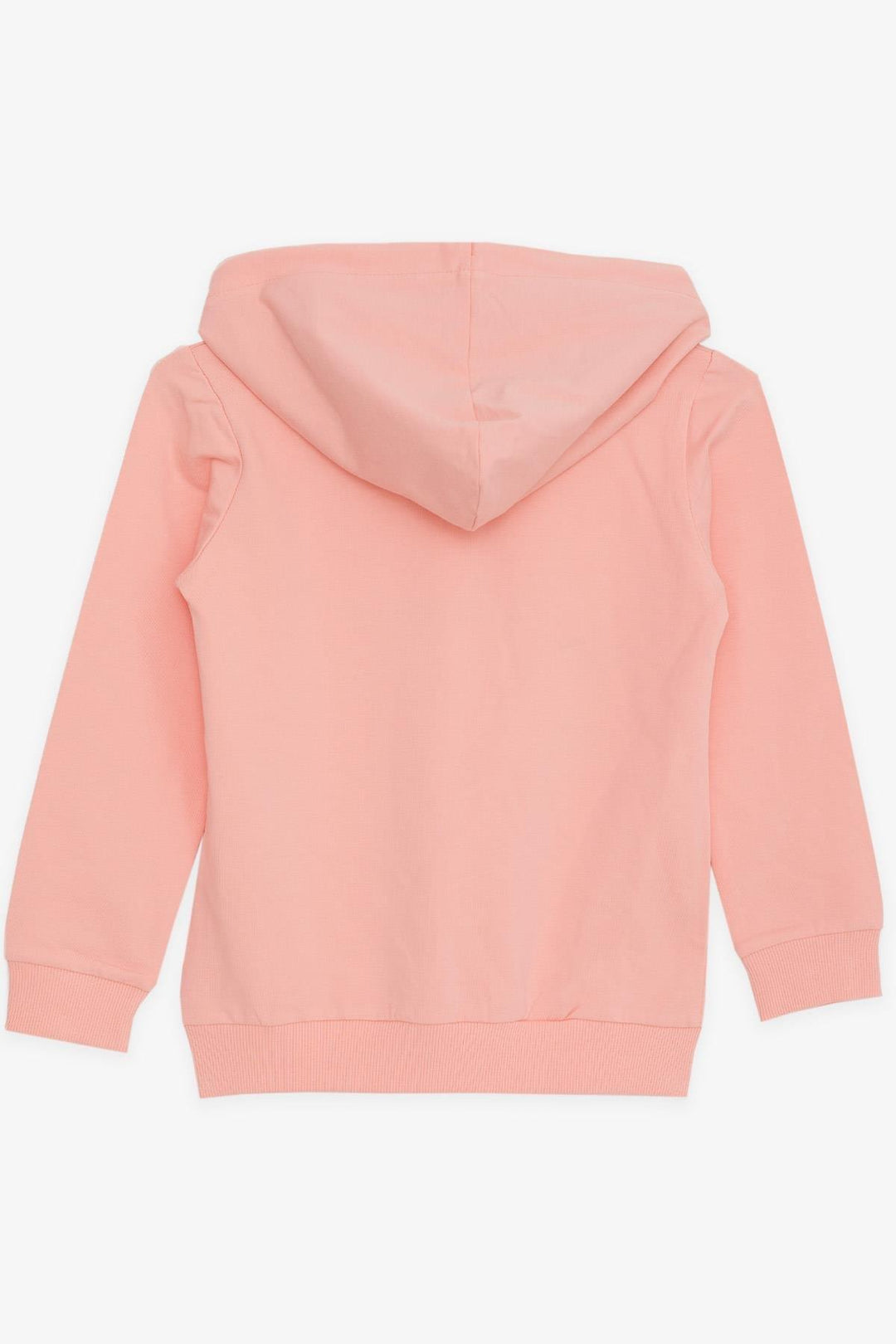 BRE Breeze Girl Child Sweatshirt with Sequined Smiling Face Print, 4-9 Years, Salmon - Ashburn