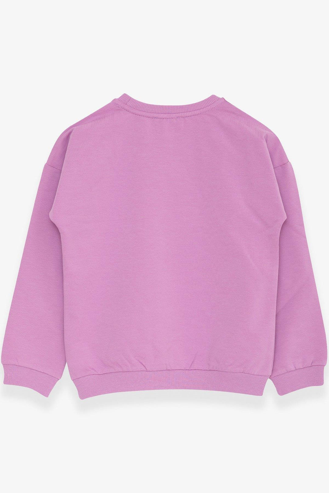 BRE Breeze Girl's Sweatshirt with Sequin Printed Text, 4-8 Years, Lilac - Long Beach