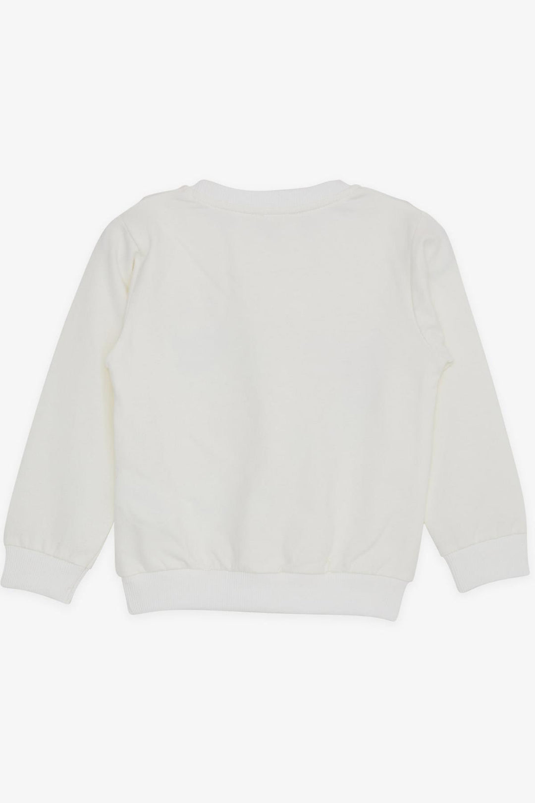 BRE Breeze Girl Child Sweatshirt Colorful Bow Accessorized Printed Text 3-8 Years, Ecru - Mettmann