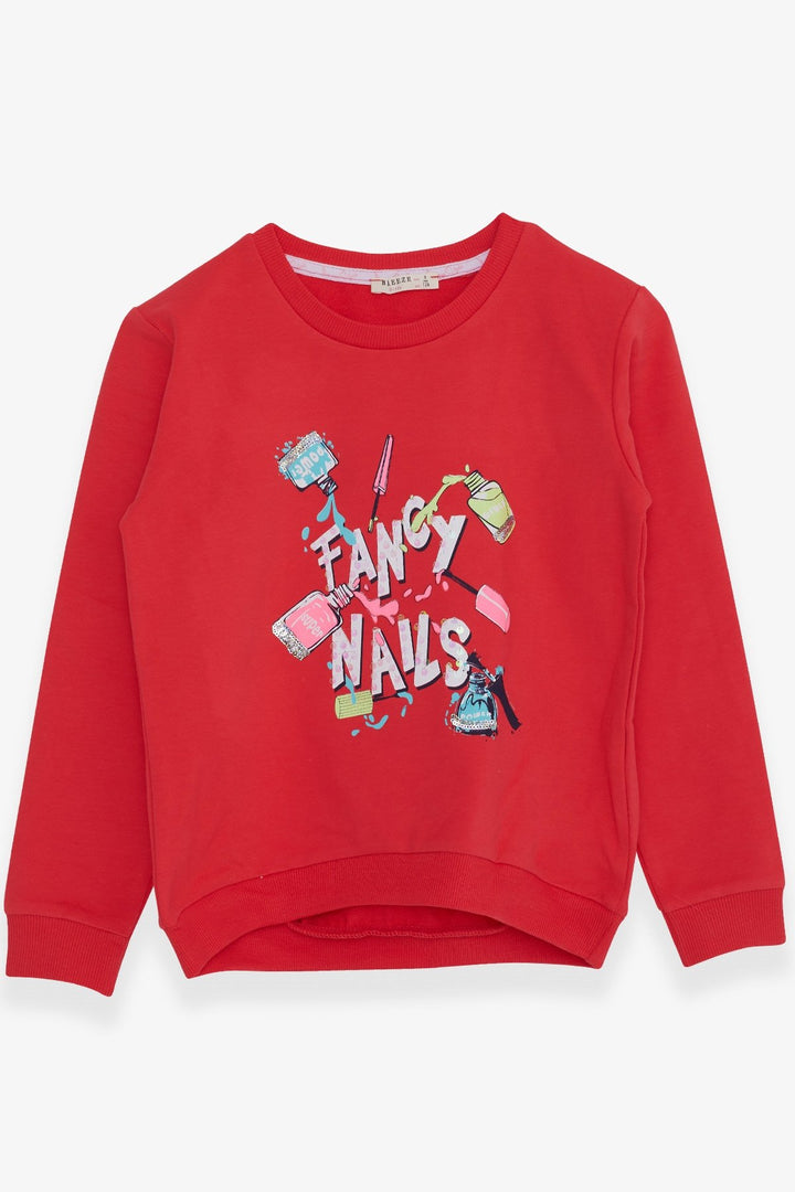 BRE Breeze Girl's Sweatshirt Colorful Nail Polish Printed 62 Years, Pomegranate - Ciudad Río Bravo
