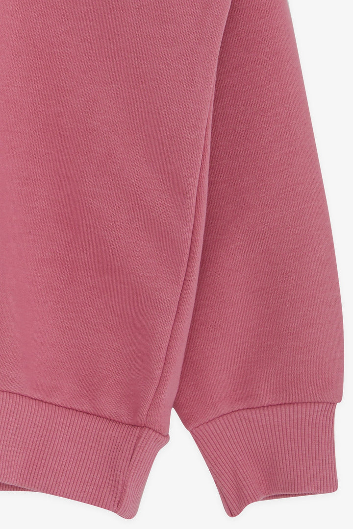 BRE Breeze Girl's Sweatshirt with Colorful Printed Text, 84 Years, Plum Color - Fresno