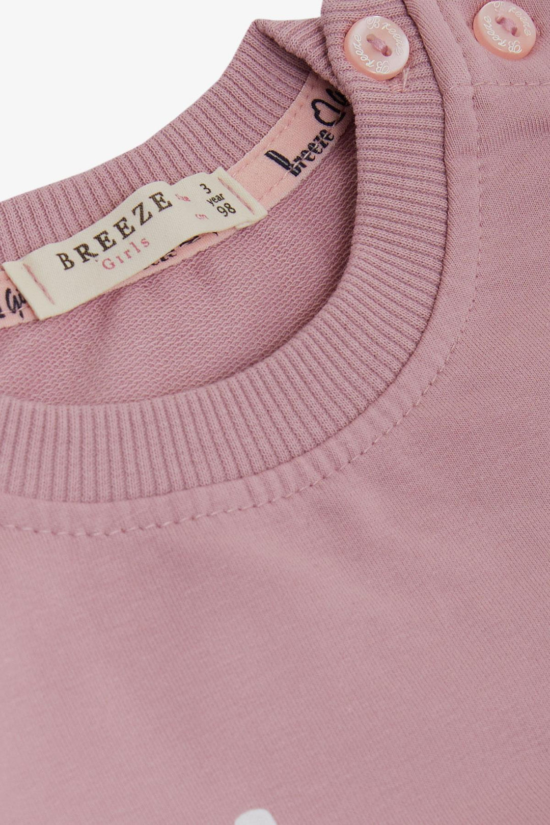 BRE Breeze Girl Child Sweatshirt Cute Fawn Crowned Fawn Printed 1.5-5 Years, Lilac - Watertown Town